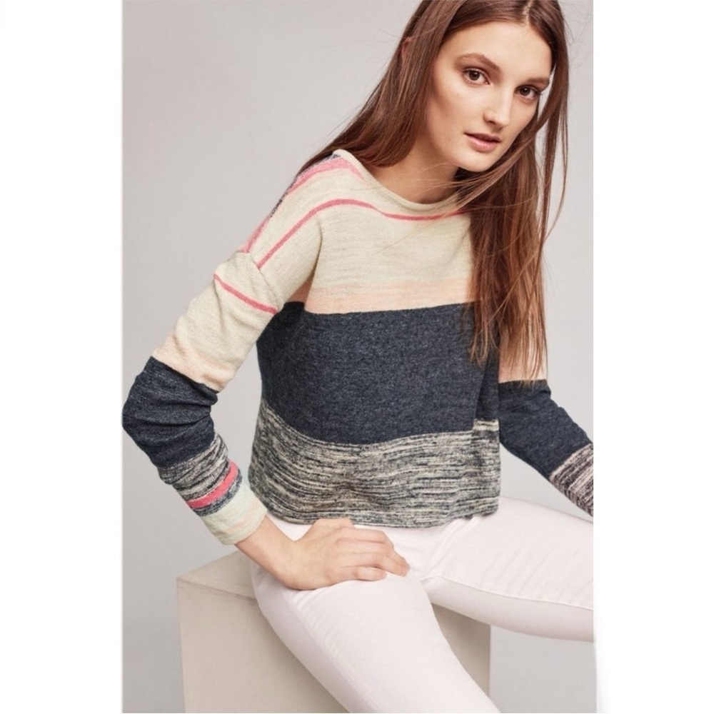 Anthropologie Moth Samedi Linen Blend Sweater